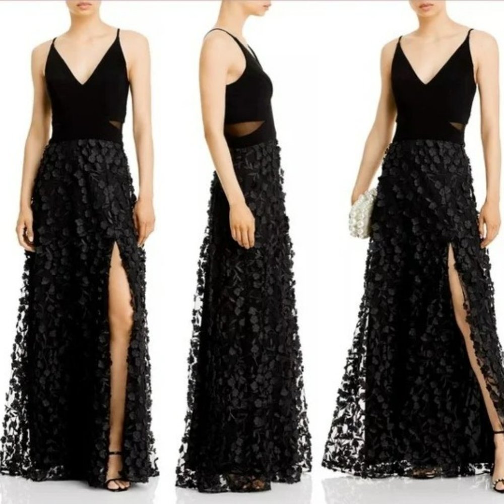Xscape floral applique gown - new with tags
